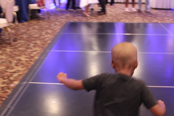 Young man christens the dance floor for students!